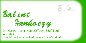 balint hankoczy business card